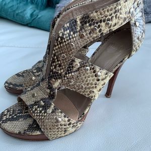 Snake skin high heel sandals
